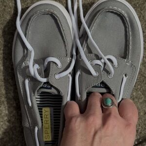 Sperry Boys Gray Boat Shoes size 1.5